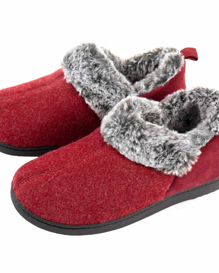 Women's Cozy Plush Household Shoes, Fuzzy Fleece Liner Package Heel Memory Foam Slip-on Shoes, Women's Footwear