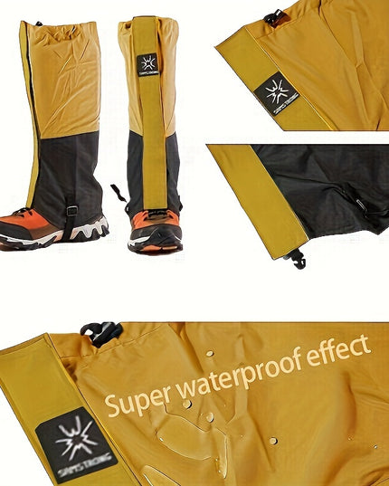 Waterproof Snowproof Leg Gaiters - Full Coverage Ankle Protection with Easy On/Off, Durable Waterproof Material for Skiing, Snowboarding, Hiking, Ice Climbing - Compatible with Alpine Boots & Shoes - Ideal for Winter Sports &