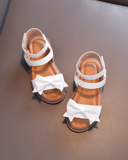 Girls' First Walkers Baby Sandals with Closure - Soft TPR Sole & PU Upper, Non-Slip Beach Shoes for, Star & Princess Patterns, Open-Toe Summer Footwear for New Walkers (Pink/White) - Easy On/Off Girl Footwear