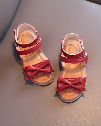 Girls' First Walkers Baby Sandals with Closure - Soft TPR Sole & PU Upper, Non-Slip Beach Shoes for, Star & Princess Patterns, Open-Toe Summer Footwear for New Walkers (Pink/White) - Easy On/Off Girl Footwear