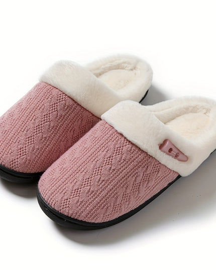 Women'S Plush Slippers - Winter Warm Soft Indoor/Outdoor House Shoes with Plush & TPR Sole, Soft Fabric Upper & Cushioned Insole - All-Season Cozy Slip-Ons in, Indoor Footwear, Minimalist Design, Comfortable Footwear, Stylish