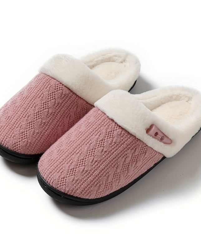 Women'S Plush Slippers - Winter Warm Soft Indoor/Outdoor House Shoes with Plush & TPR Sole, Soft Fabric Upper & Cushioned Insole - All-Season Cozy Slip-Ons in, Indoor Footwear, Minimalist Design, Comfortable Footwear, Stylish