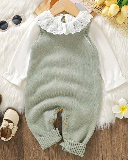 Baby Clothing Girl Baby Bodysuit Baby Love Jacquard Boys Knitted Bodysuit, Suitable For Indoor And Outdoor Wear