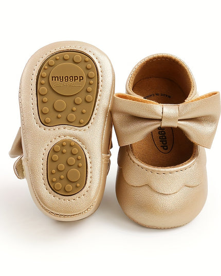 Adorable Baby Girls' Bowknot Mary Jane Shoes - Lightweight, Non-Slip, Comfy First Walking Shoes for Prewalkers, Perfect for Spring Wedding Party Dress Up, Toddler's Delightful Footwear Choice