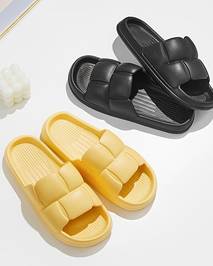 EVA Slippers with Anti-Slip Soft Sole & Quick-Dry Design - Lightweight Indoor/Outdoor House Shoes for Bathroom, Home, and Garden - Ergonomic Comfort, All-Season Wear, Stylish Striped Pattern (Hand Wash/Dry Clean), Indoor Slip