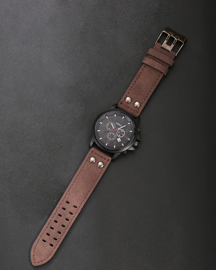 5pcs/set, Men's Fashion Casual Quartz Watch & Belt & Wallet & Glasses & Keychain