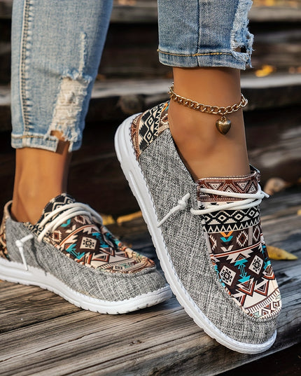 Womens Retro Floral Skate Shoes - Ultra-Comfortable Slip-On Sneakers with Trendy Color Block Design - Fashion Casual Footwear for Everyday Style