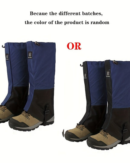 Waterproof Snowproof Leg Gaiters - Full Coverage Ankle Protection with Easy On/Off, Durable Waterproof Material for Skiing, Snowboarding, Hiking, Ice Climbing - Compatible with Alpine Boots & Shoes - Ideal for Winter Sports &