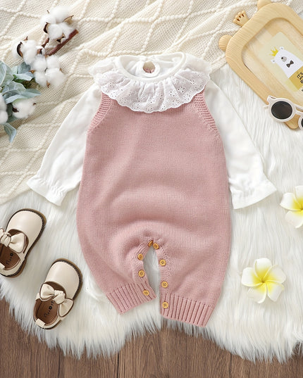 Baby Clothing Girl Baby Bodysuit Baby Love Jacquard Boys Knitted Bodysuit, Suitable For Indoor And Outdoor Wear