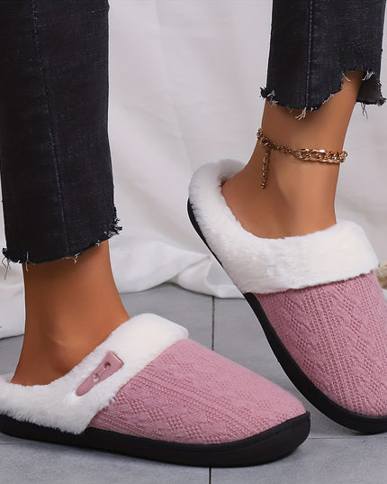 Women'S Plush Slippers - Winter Warm Soft Indoor/Outdoor House Shoes with Plush & TPR Sole, Soft Fabric Upper & Cushioned Insole - All-Season Cozy Slip-Ons in, Indoor Footwear, Minimalist Design, Comfortable Footwear, Stylish